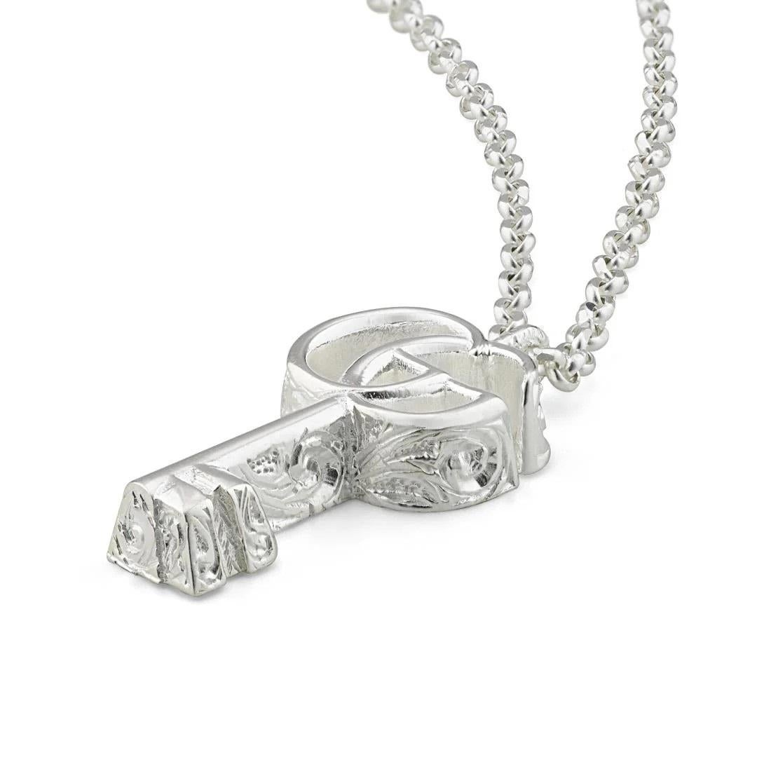 Gucci Marmont - Collana con charm a forma di chiave in argento 925 YBB770723001 In condizioni Nuovo in vendita a Wilmington, DE