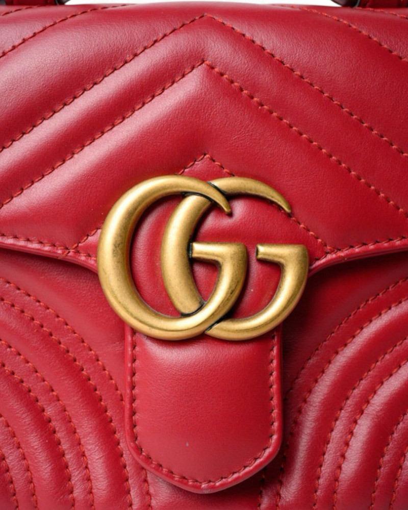 Gucci Marmont Top Handle Small Red For Sale 6