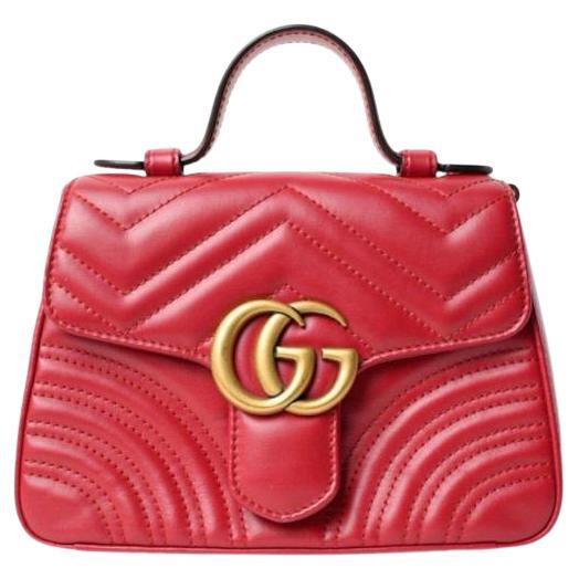 Gucci Marmont Top Handle Small Red For Sale