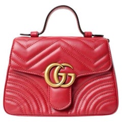 Gucci Marmont Top Handle Pequeño Rojo