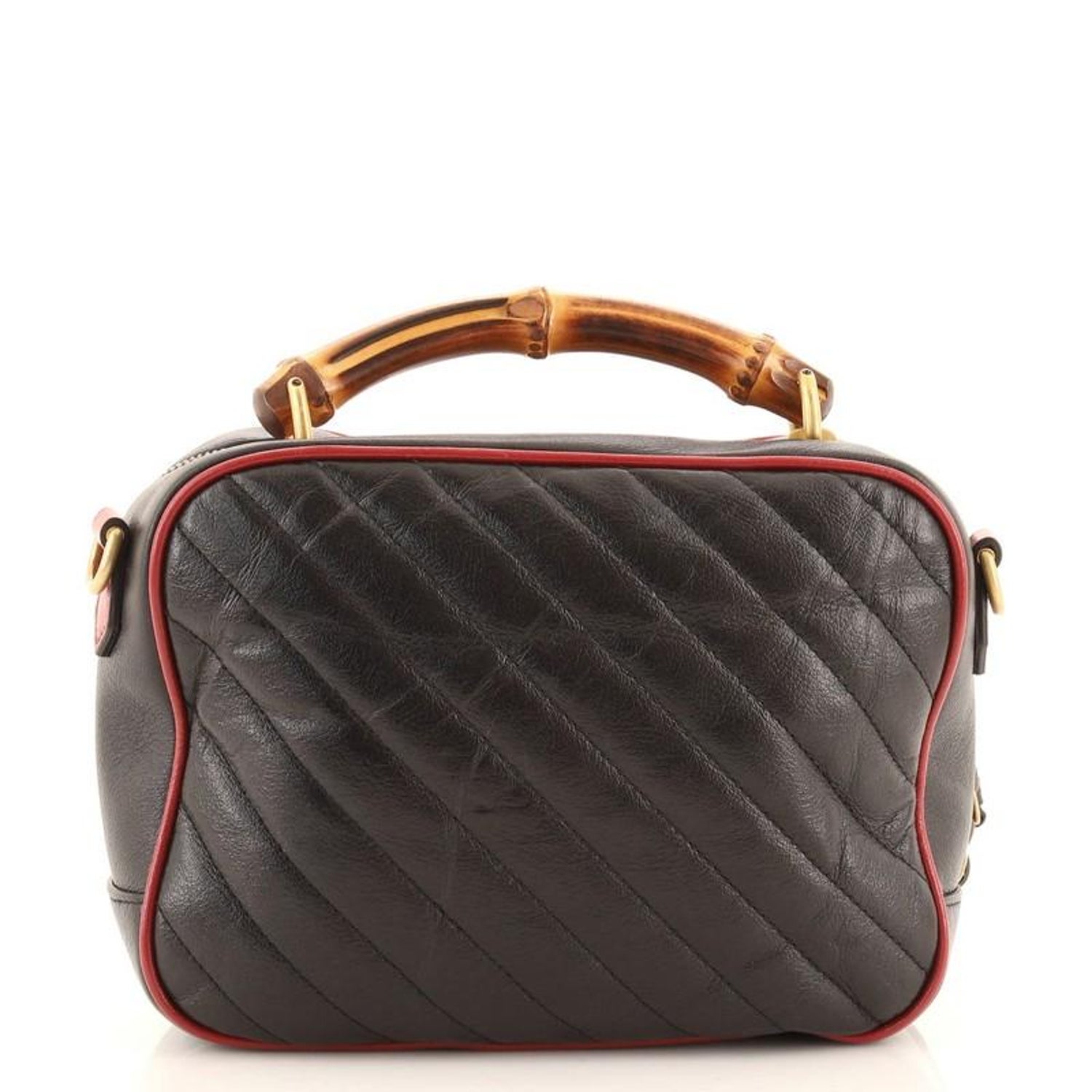 Gucci Marmont Torchon Bamboo Camera Bag Diagonal Quilted Leather Small at  1stDibs