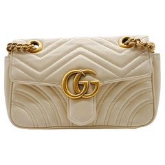 Gucci Marmont White Small Shoulder Bag - '10s