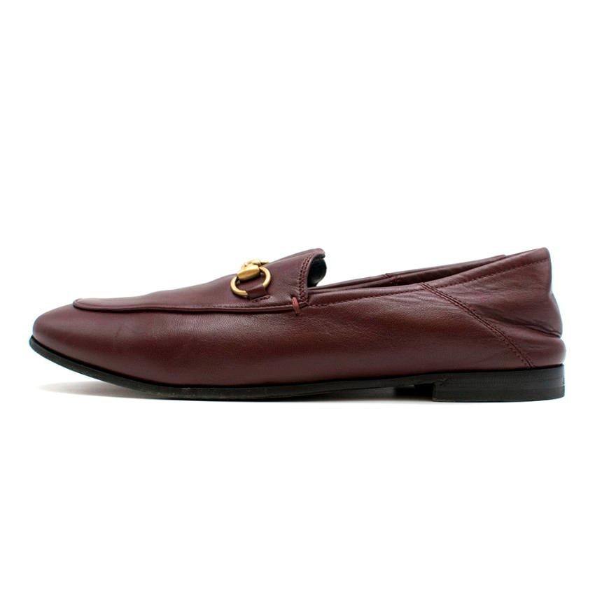 Black Gucci Maroon Jordaan Collapsible Heel Loafers 38.5 For Sale