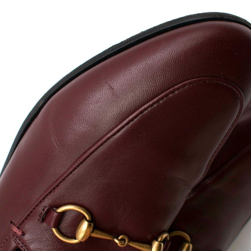 Gucci Maroon Jordaan Collapsible Heel Loafers 38.5 In Excellent Condition For Sale In London, GB