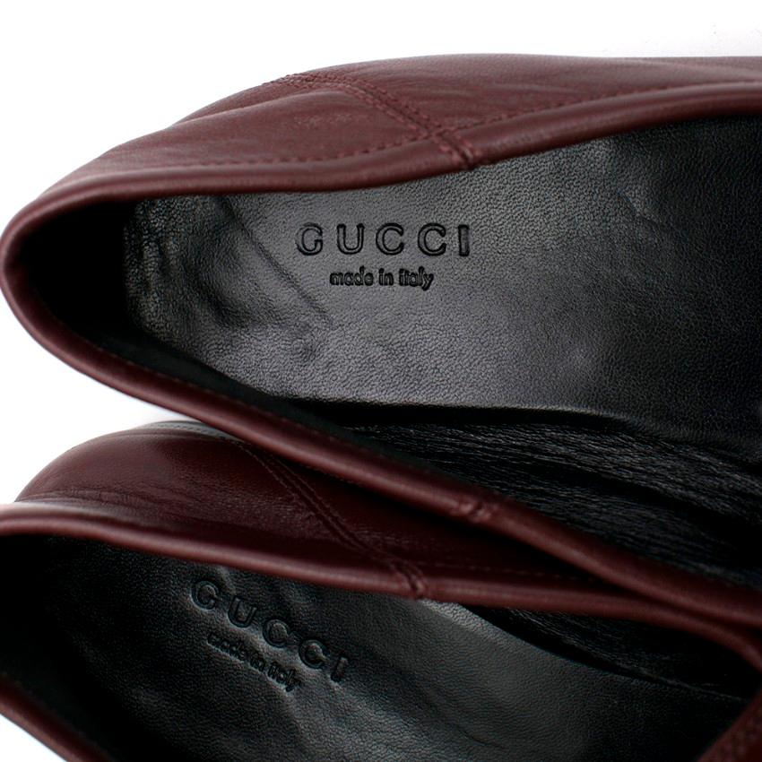 Women's Gucci Maroon Jordaan Collapsible Heel Loafers 38.5 For Sale