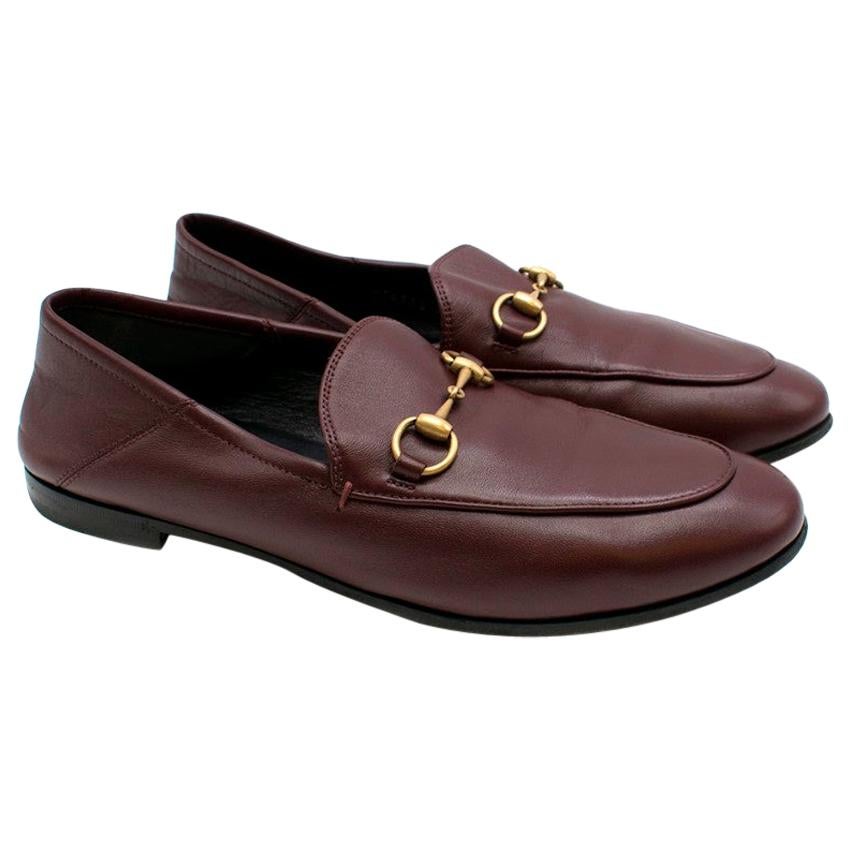 Gucci Maroon Jordaan Collapsible Heel Loafers 38.5 For Sale