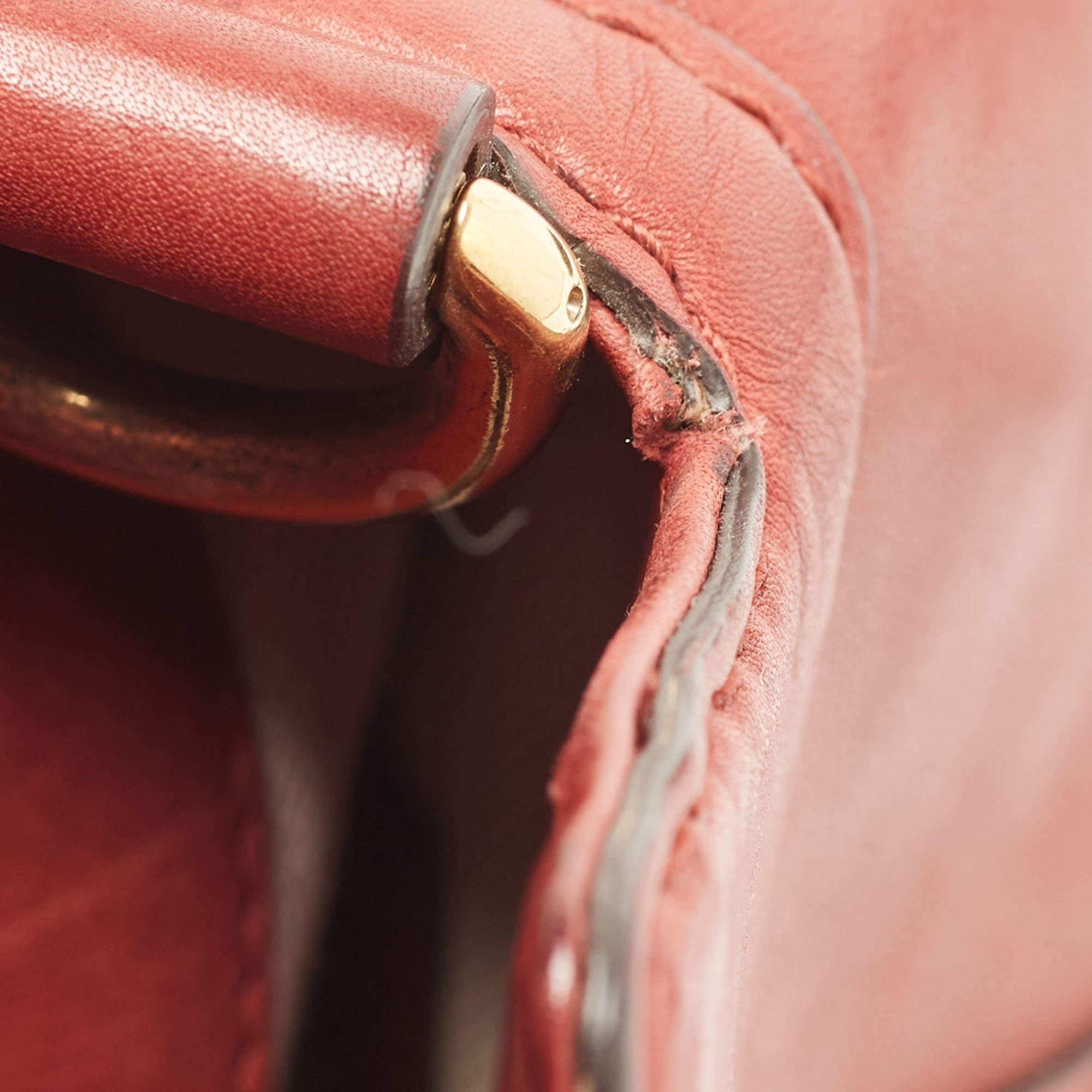 Gucci Maroon Leather and Fur Smilla Tote 6