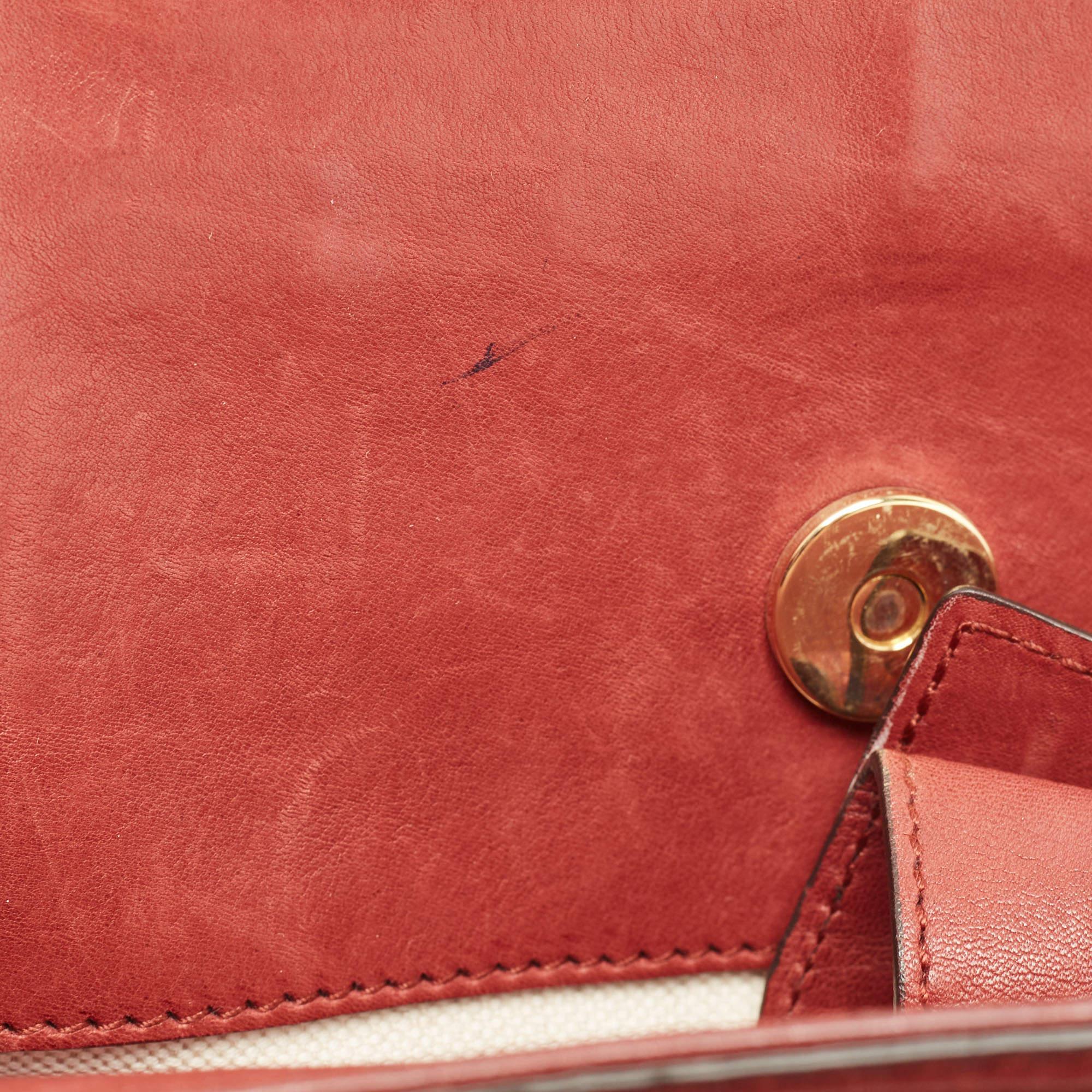 Gucci Maroon Leather and Fur Smilla Tote For Sale 7