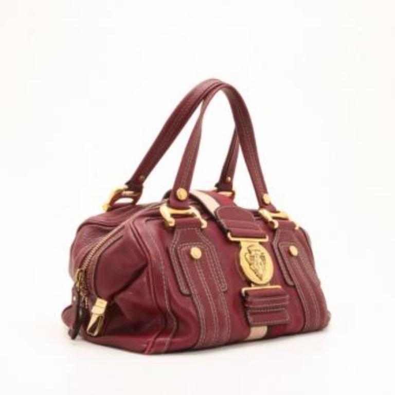 Marrone Gucci Aviatrix Medium Boston Satchel in pelle marrone in vendita