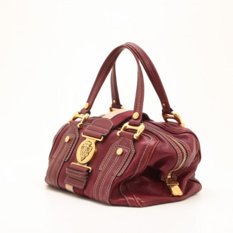 Women's Gucci Maroon Leather Aviatrix Medium Boston Satchel