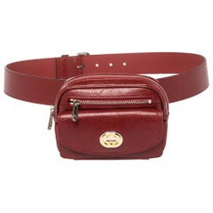 Gucci Maroon Leather Morpheus Mini Belt Bag