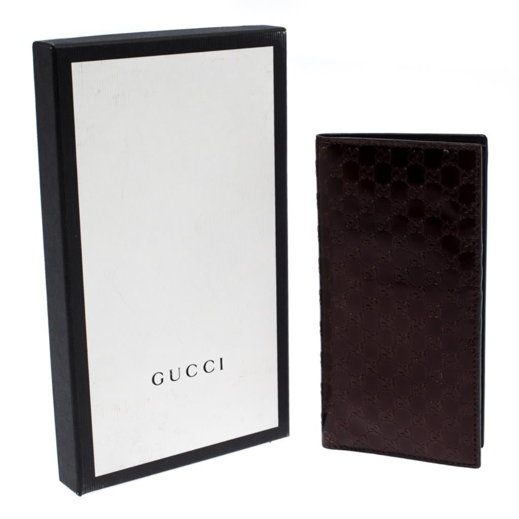 Gucci Maroon Microguccissima Leather Bifold Long Wallet 5