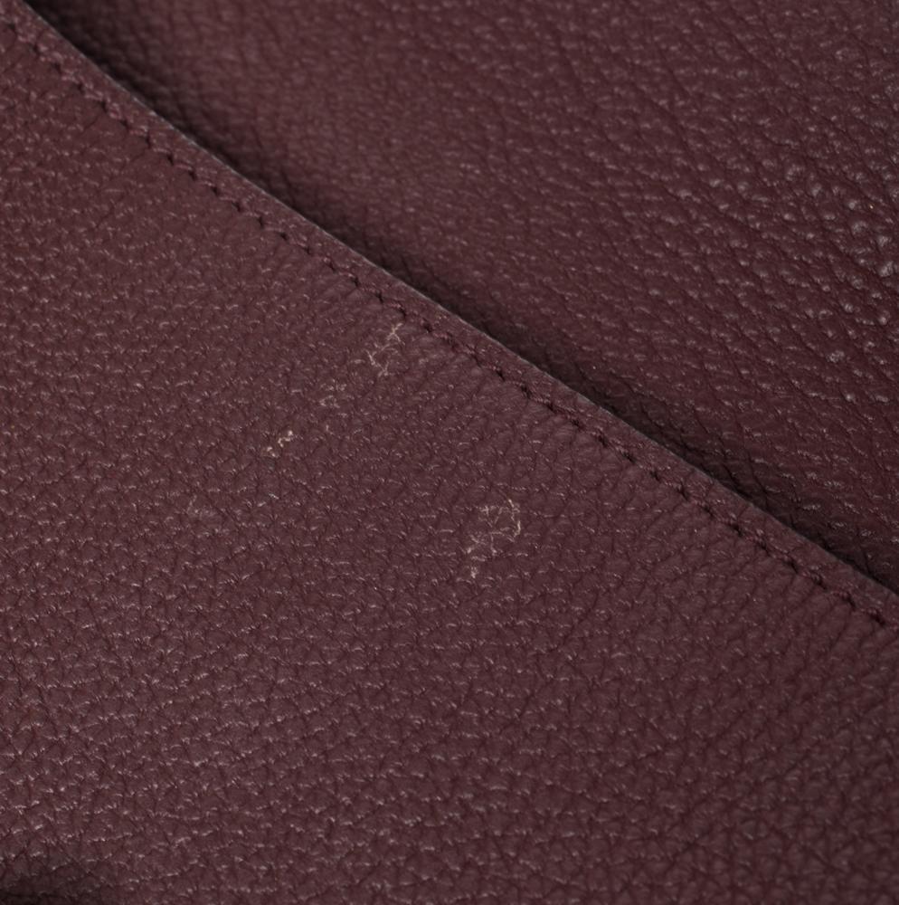 Black Gucci Maroon Soft Pebbled Leather Jackie Flap Shoulder Bag
