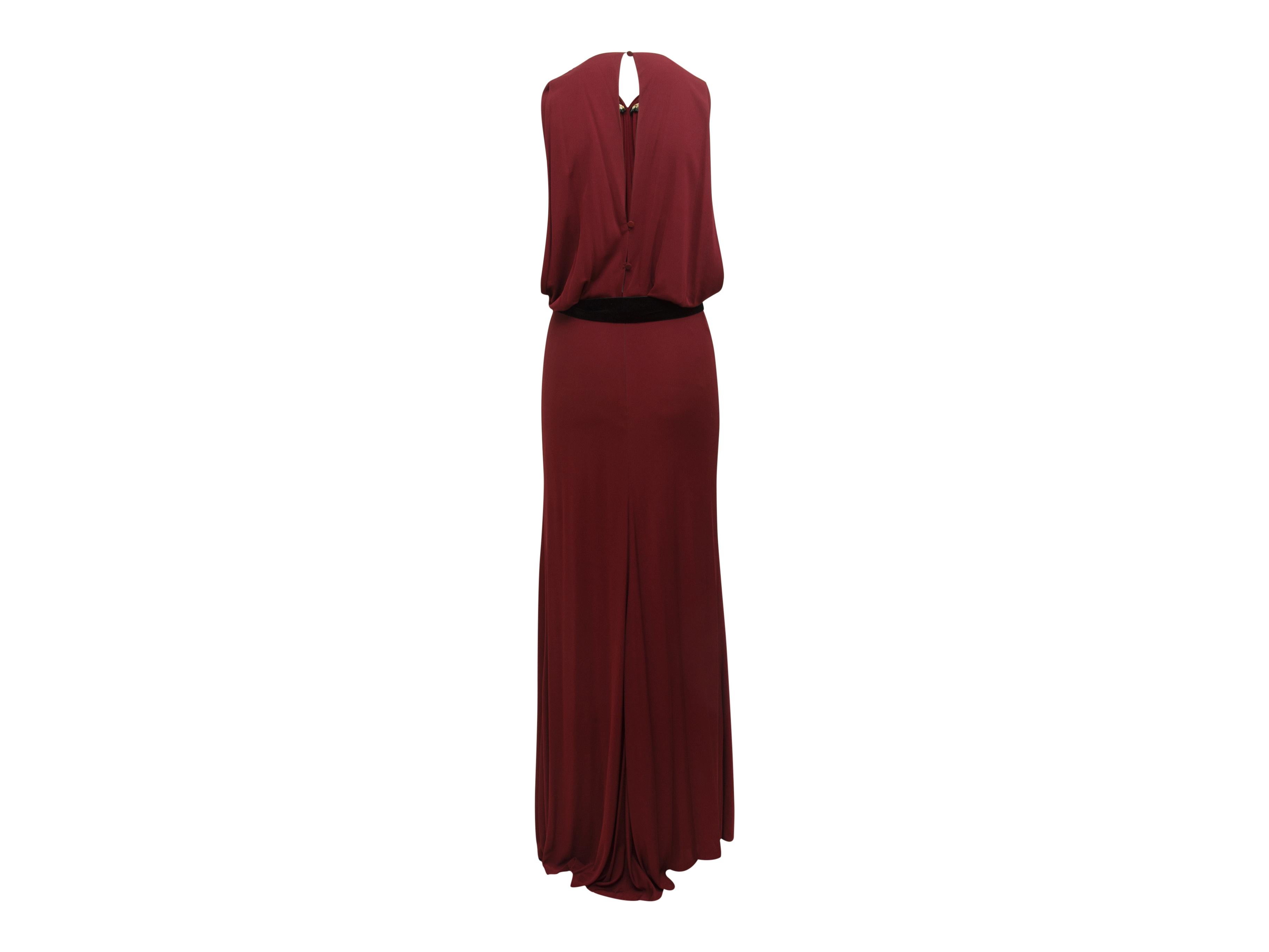 Brown Gucci Maroon Wing Embellished Gown