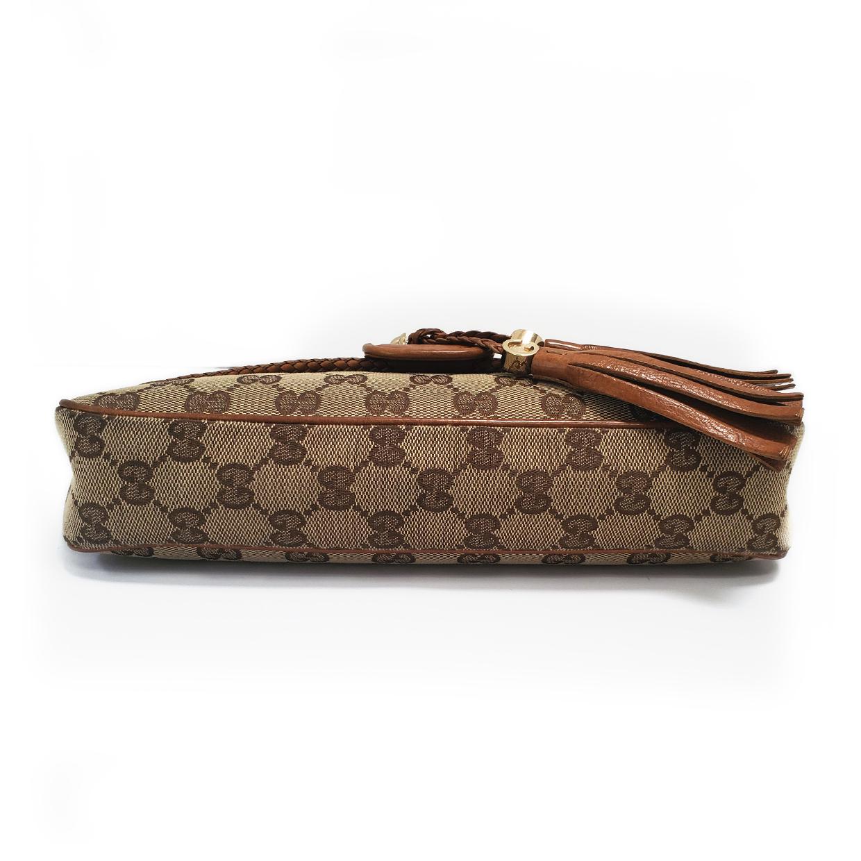 Gucci Marrakech Brown GG Canvas Evening Bag In Good Condition For Sale In Columbia, MO