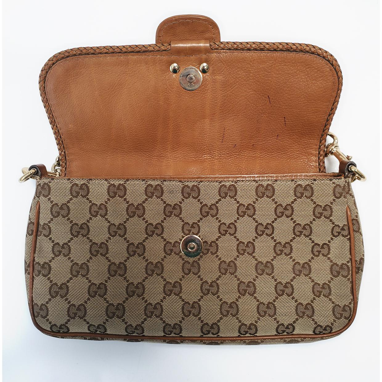 Gucci Marrakech Brown GG Canvas Evening Bag For Sale 2