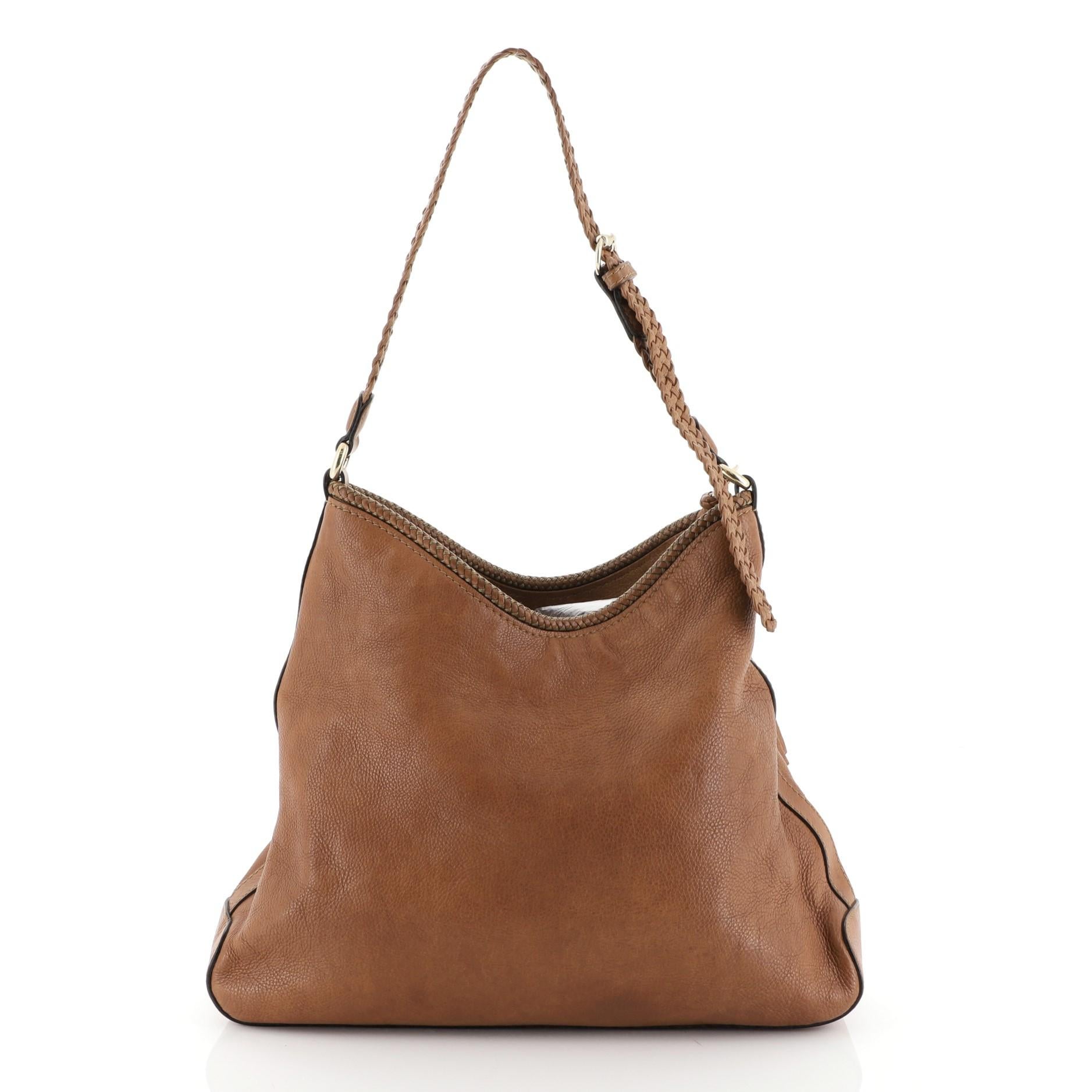 Brown Gucci Marrakech Hobo Leather Medium