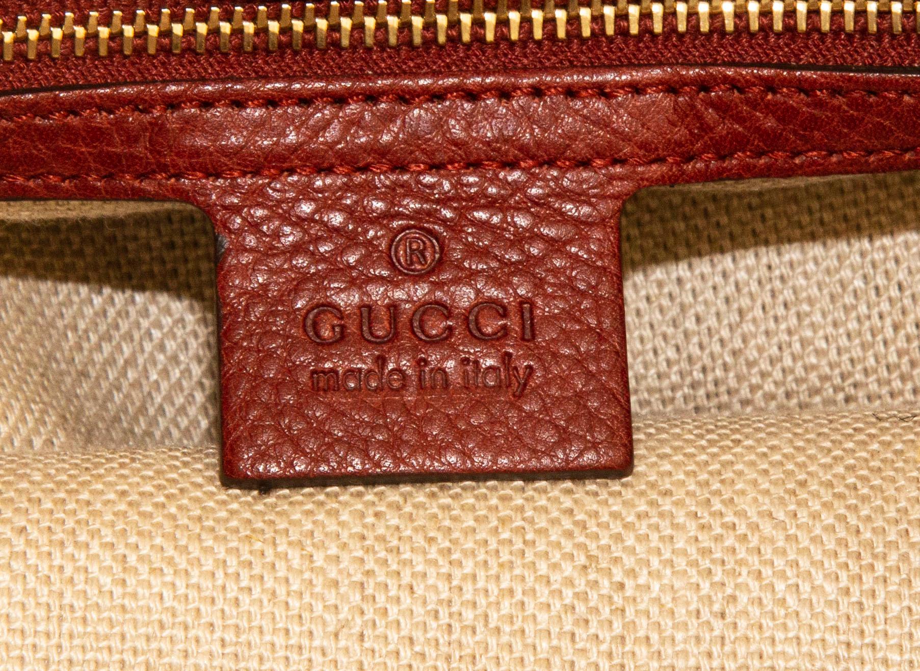 Gucci Marrakech Hobo Shoulder Bag in Earth Red Leather For Sale 6