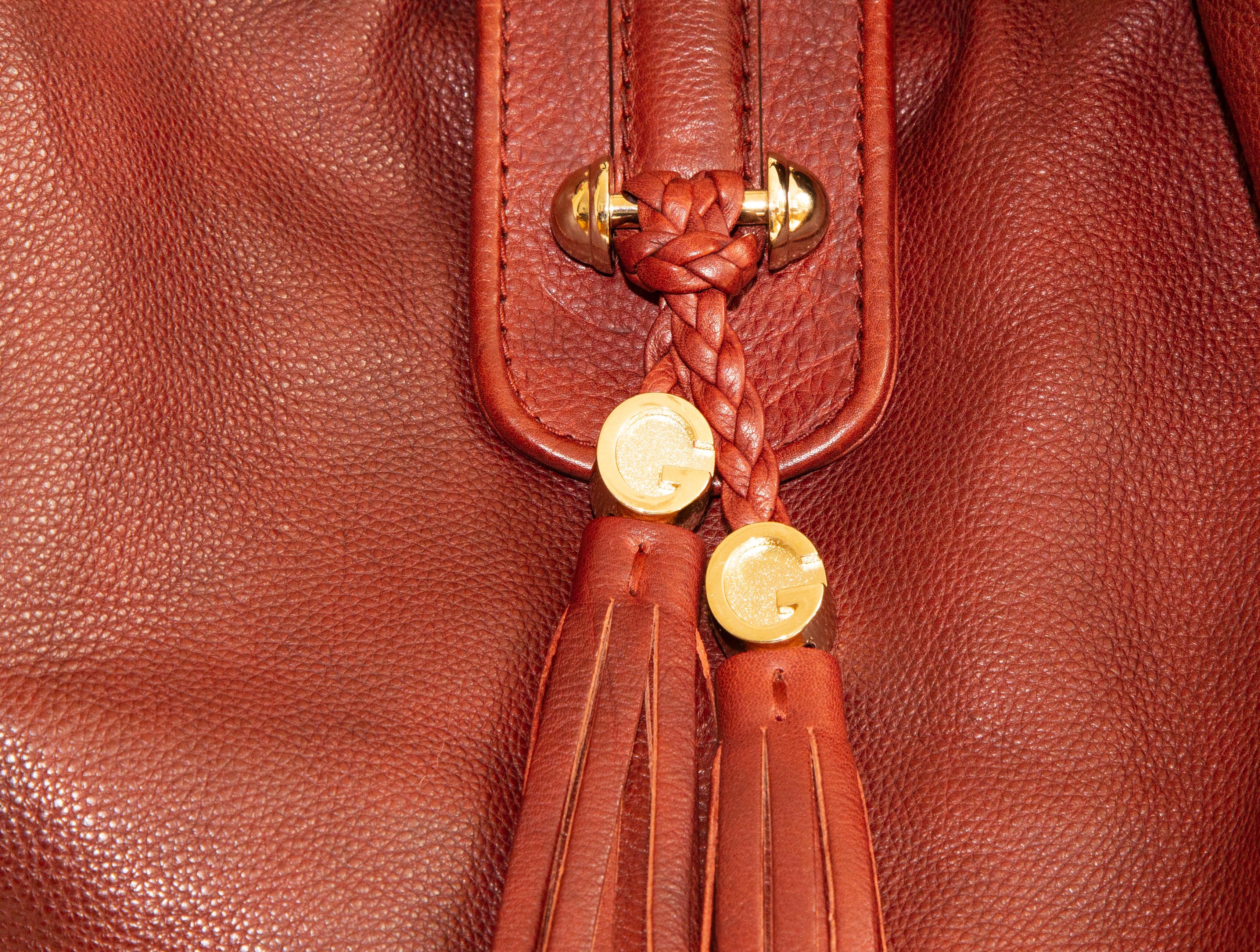 Gucci Marrakech Hobo Shoulder Bag in Earth Red Leather 4