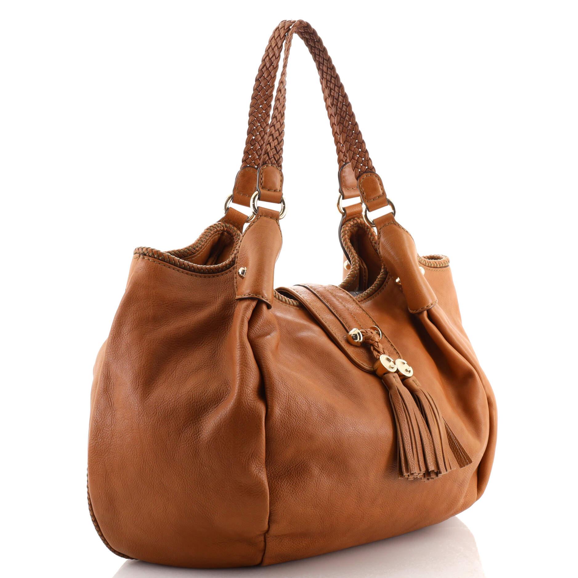 Brown Gucci Marrakech Shoulder Bag Leather Medium