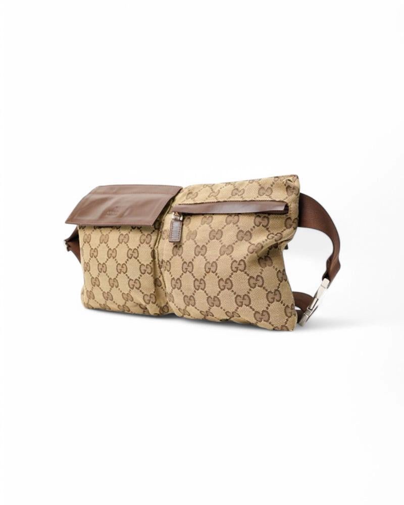 Gucci GG Supreme Fanny Pack Brown In Good Condition In Torre Del Greco, IT