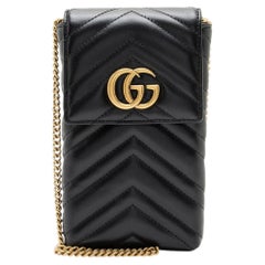 Gucci Matelasse Leather GG Marmont Flap Phone Crossbody