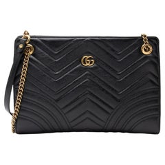 Gucci Matelasse Leather GG Marmont Medium Slim Open Shoulder Bag