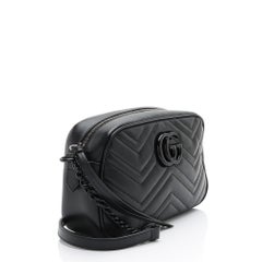 Gucci Matelasse Leather GG Marmont Monochrome Small Camera Bag