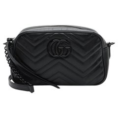 Gucci Matelasse Leather GG Marmont Monochrome Small Camera Bag