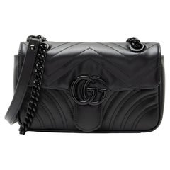 Gucci Matelasse Leather GG Marmont Monochrome Small Flap Bag