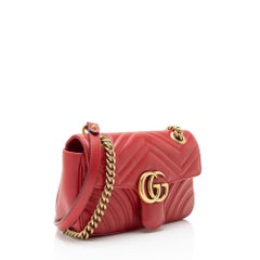 Gucci Matelasse Leather GG Marmont Small Flap Bag