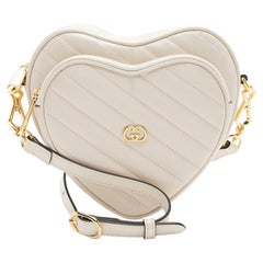 Gucci Matelasse Leather Interlocking G Heart Mini Shoulder Bag