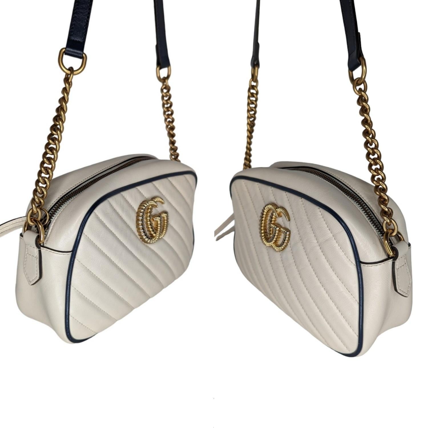 Gucci Matelassé Small GG Marmont Torchon Shoulder Bag In Excellent Condition In Scottsdale, AZ