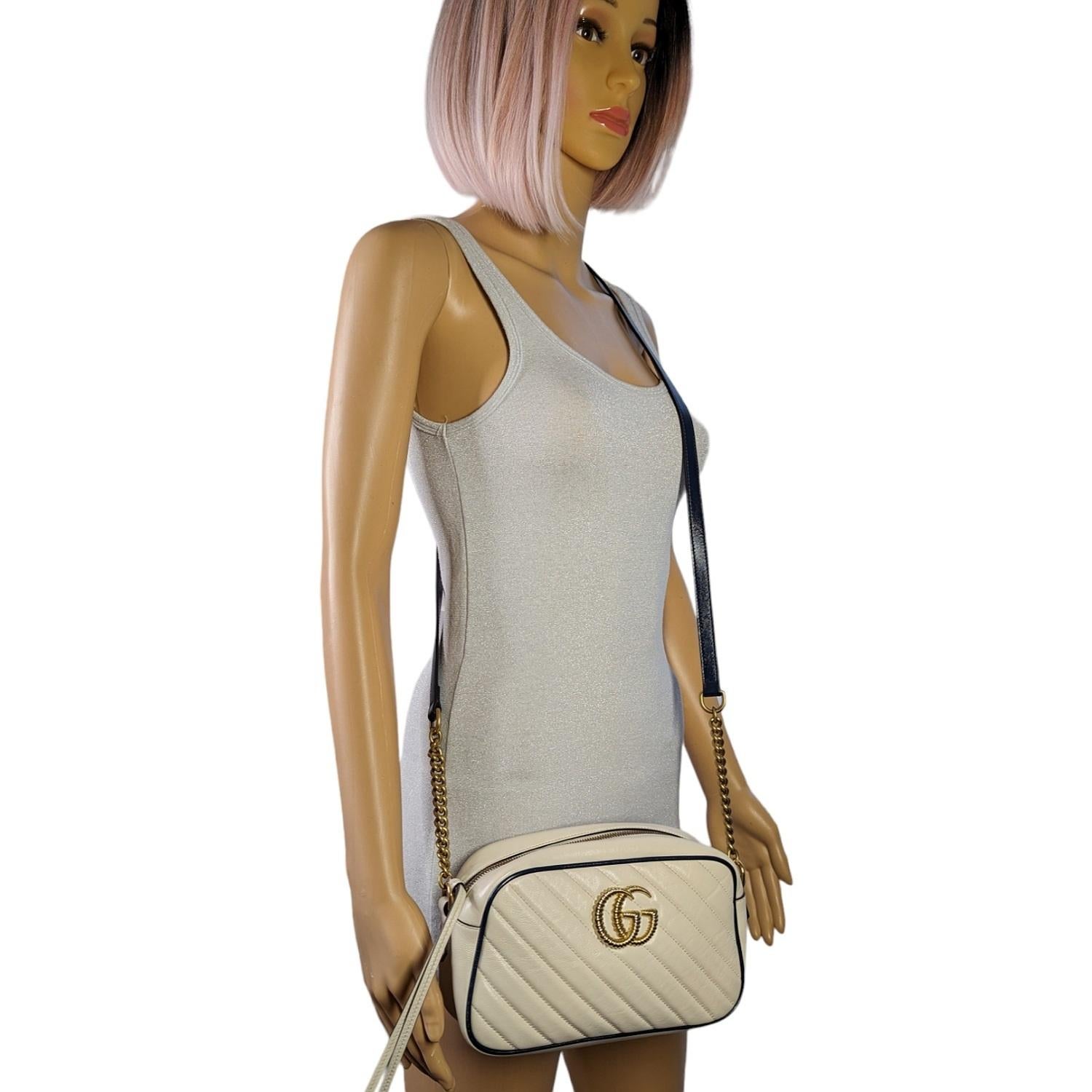 Gucci Matelassé Small GG Marmont Torchon Shoulder Bag 5