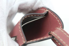 Gucci Mauve Leather Luggage Tag Clochette Bag Charm 20g427s