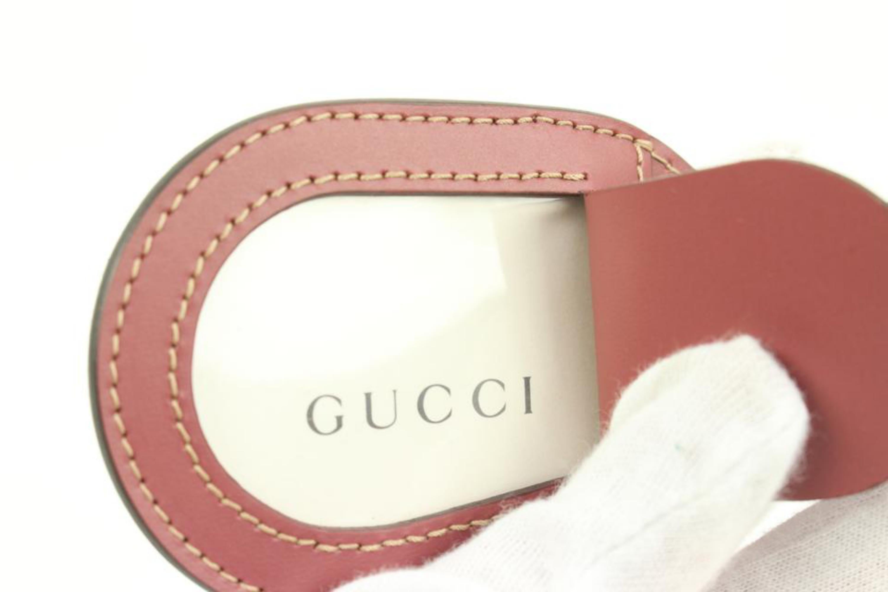 Gucci Mauve Leder Wendbare Blooms Reisegepäcktasche Charme Clochettes 411g65 im Zustand „Gut“ im Angebot in Dix hills, NY