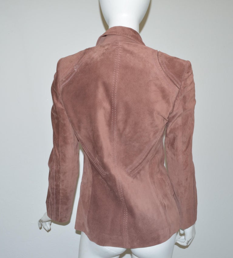 Gucci Mauve Suede Leather Jacket at 1stDibs | mauve leather jacket ...