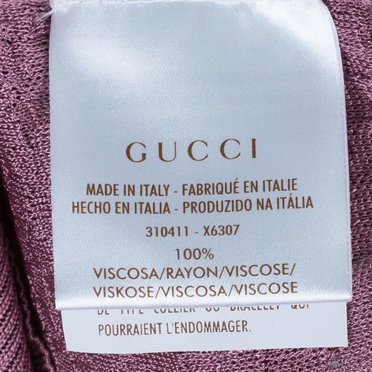 Gucci Mauve Textured Knit Top M For Sale at 1stDibs
