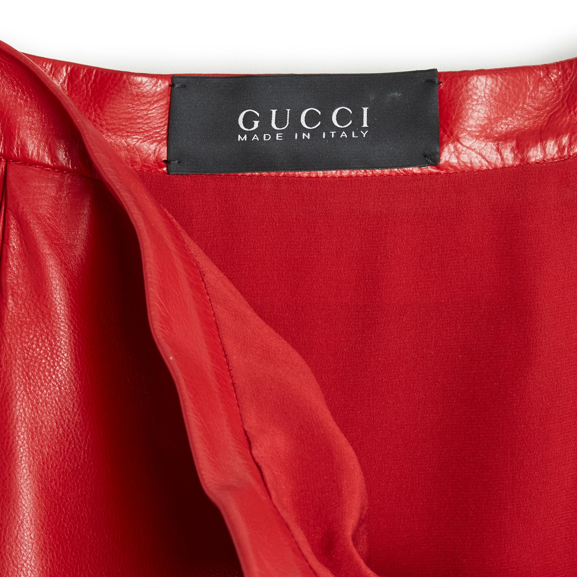 Women's or Men's Gucci Maxi Skirt FR36 Soft Red Leather