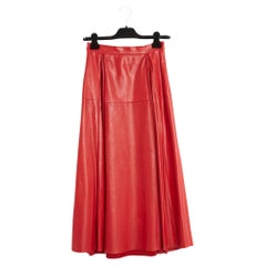 Gucci Maxi Skirt FR36 Soft Red Leather