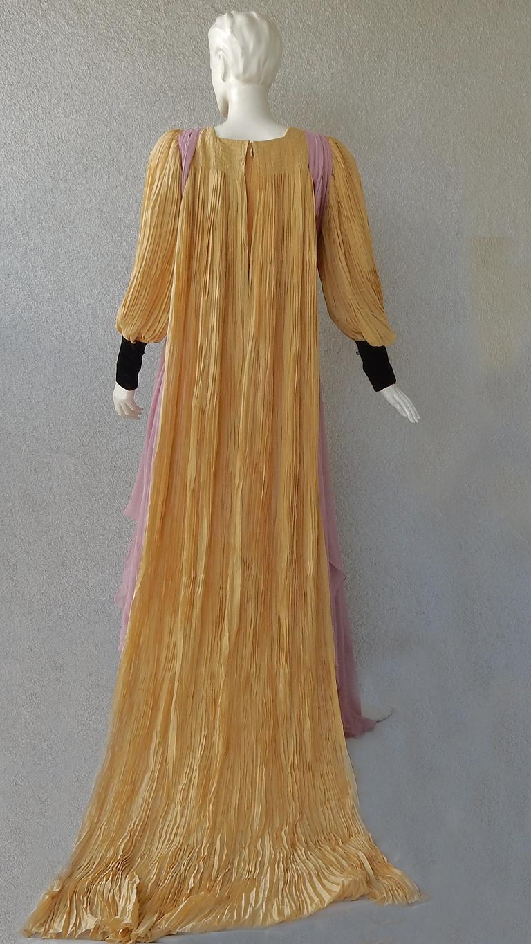 Gucci Medieval-Inspired Silk Handkerchief Hem Dress Gown For Sale 4