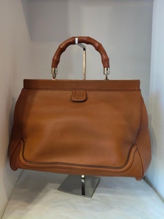 Gucci Medium calfskin Bold bamboo top handle bag