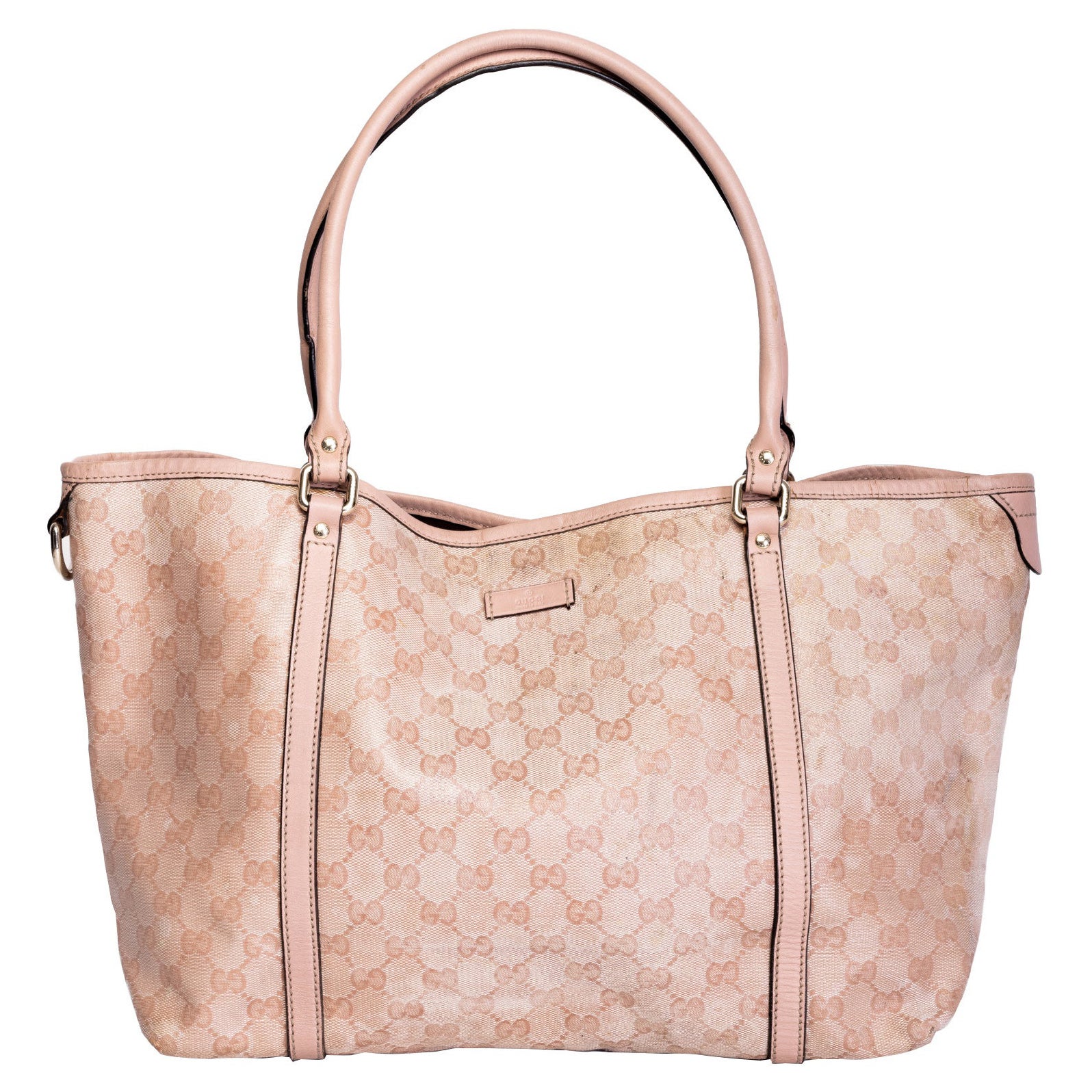 Gucci Medium Rosa beschichtetes Segeltuch GG Web-Tasche im Angebot