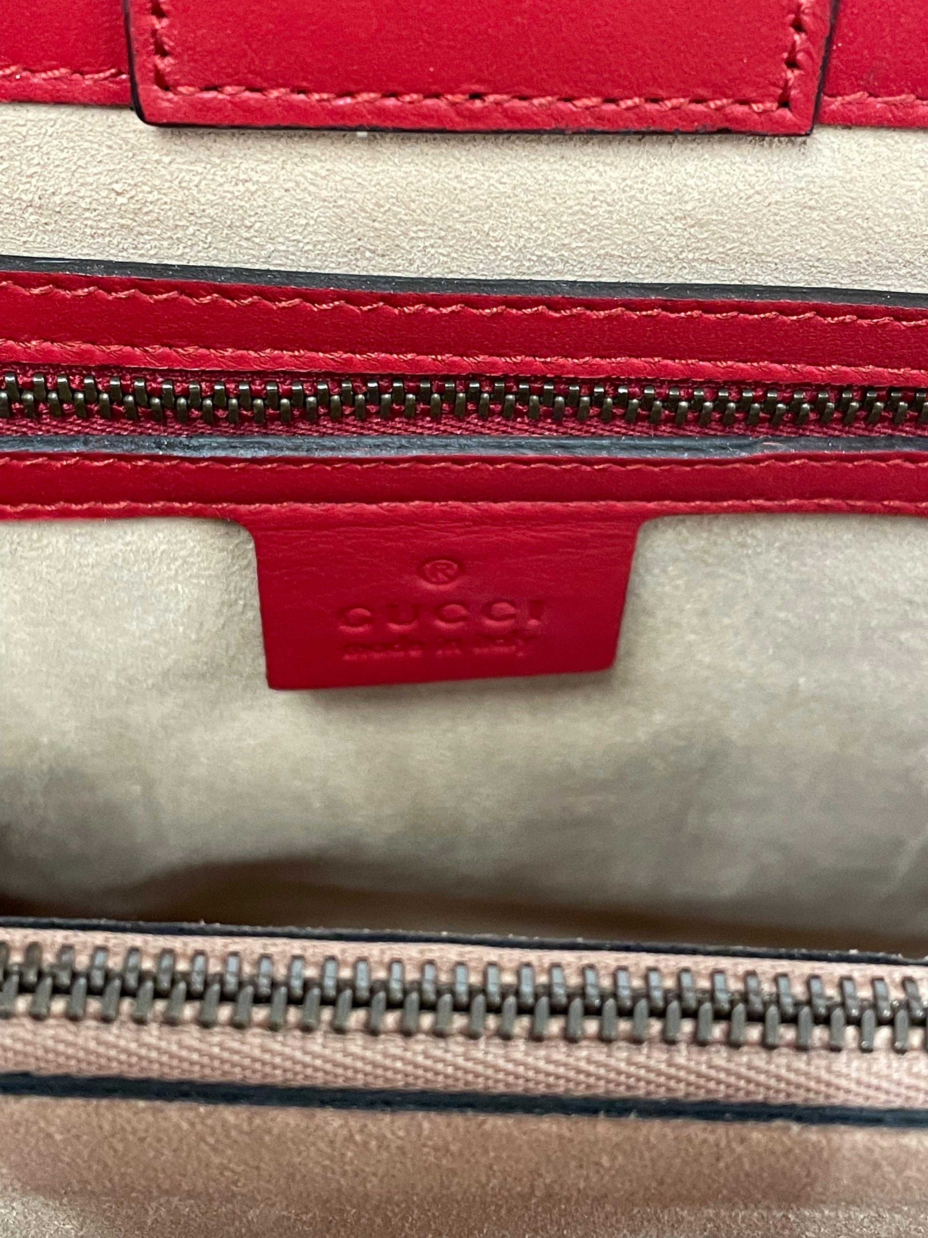 Gucci Medium Red G Marmont Matelassé Tote Bag with Gold-Toned Double G Hardware 3