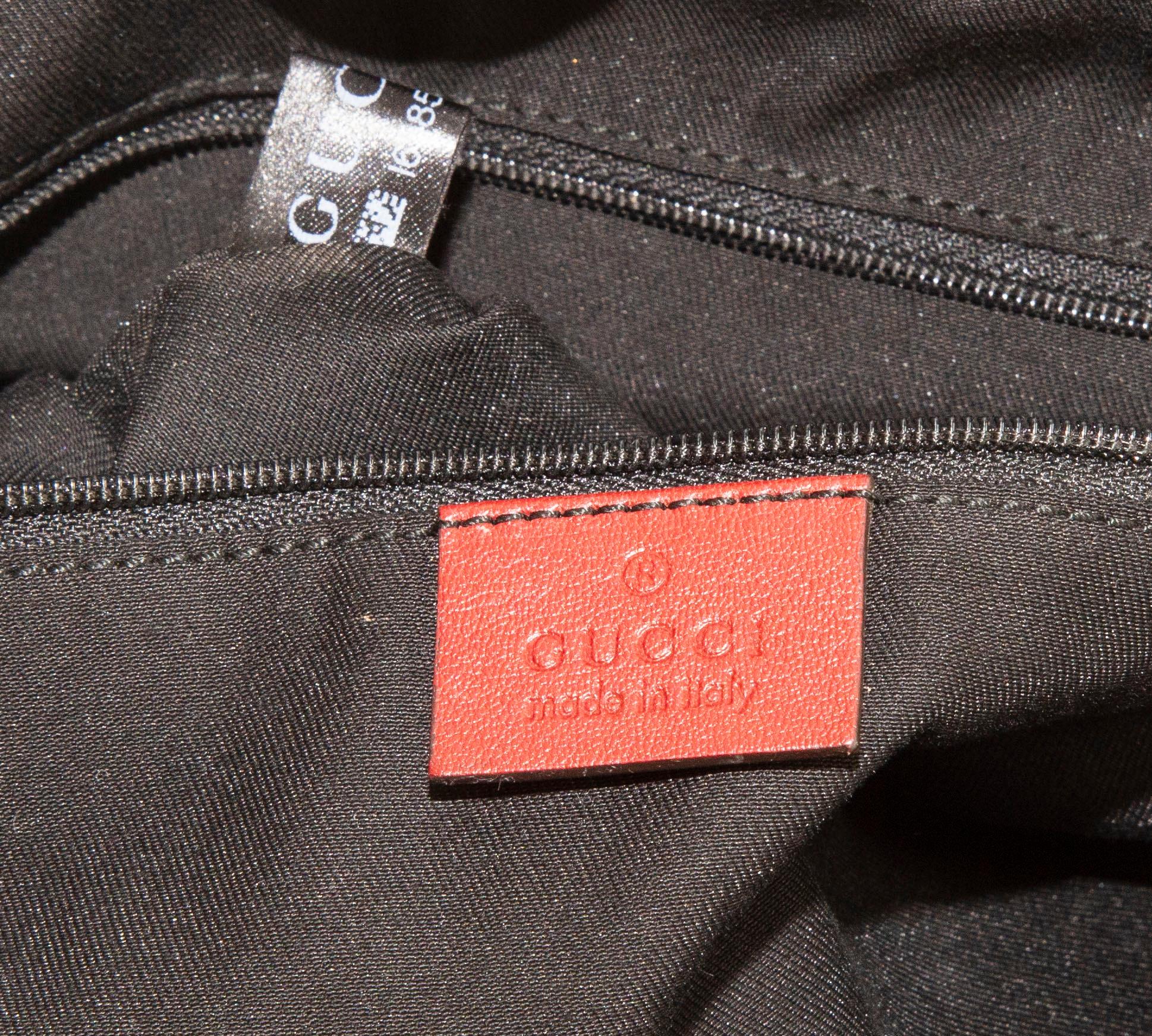 Gucci Medium Sukey in Diamante Canvas and Red Leather Handbag 11