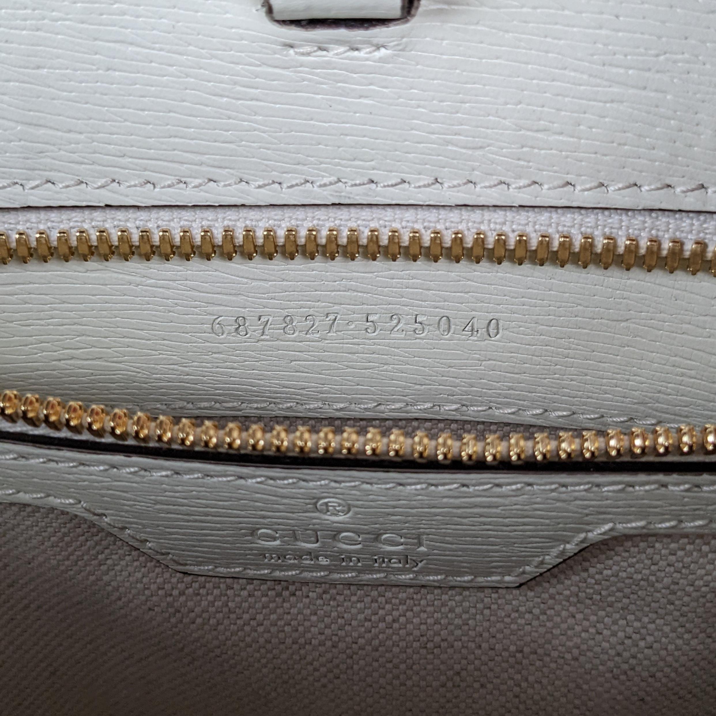 Gucci Medium Tiger White Leather Tote Bag 1