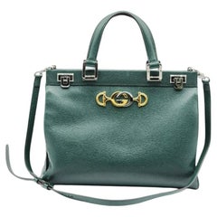 Gucci Medium Zumi Top Handle Bag in Green