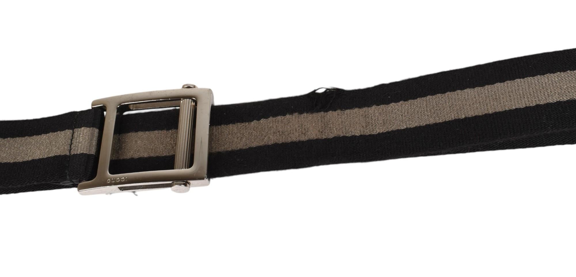 Gucci Men Belt Adjustable Striped Size 95/Medium, S1432 In condizioni discrete in vendita a Kaunas, LT
