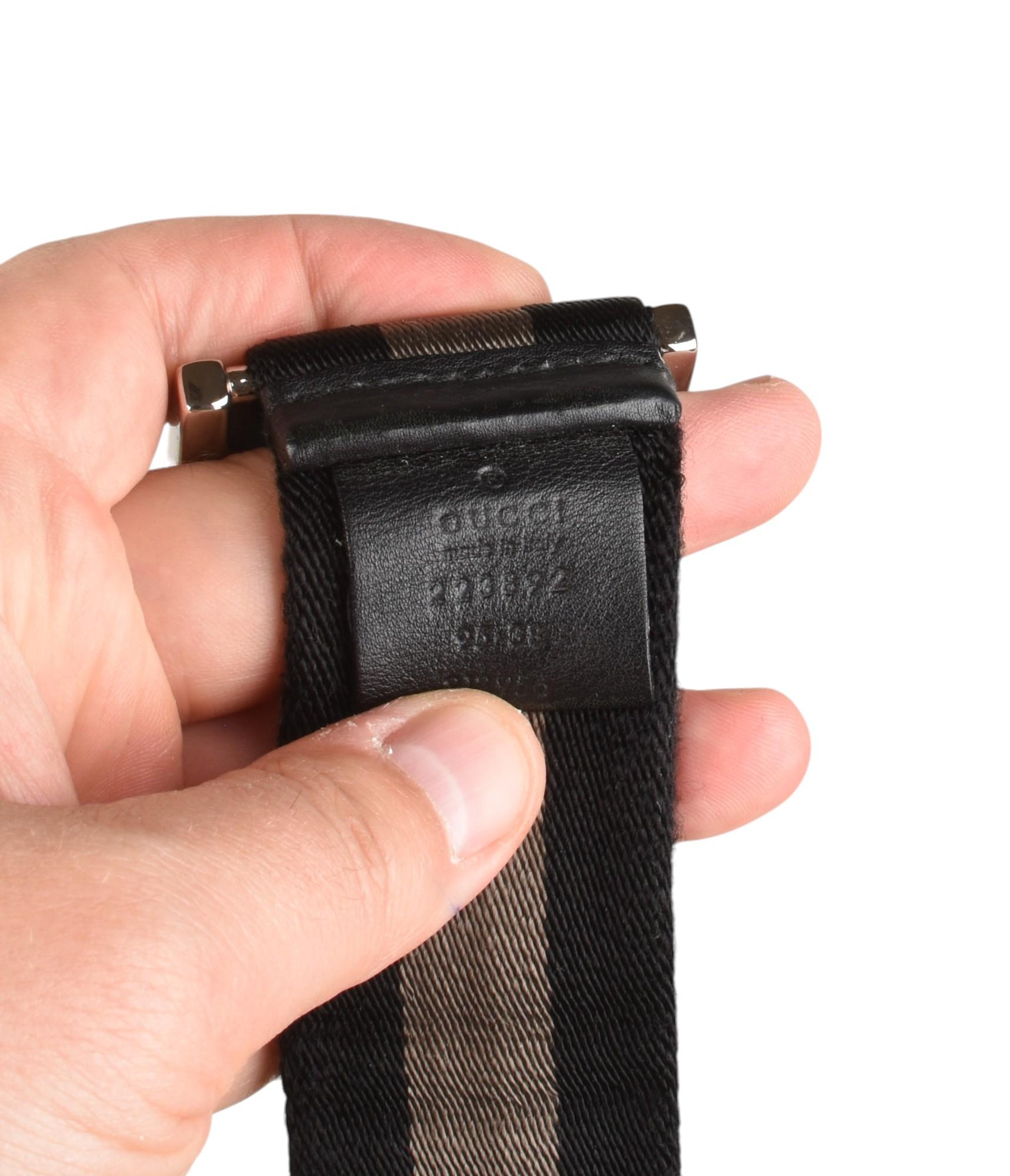 Gucci Men Belt Adjustable Striped Size 95/Medium, S1432 in vendita 3