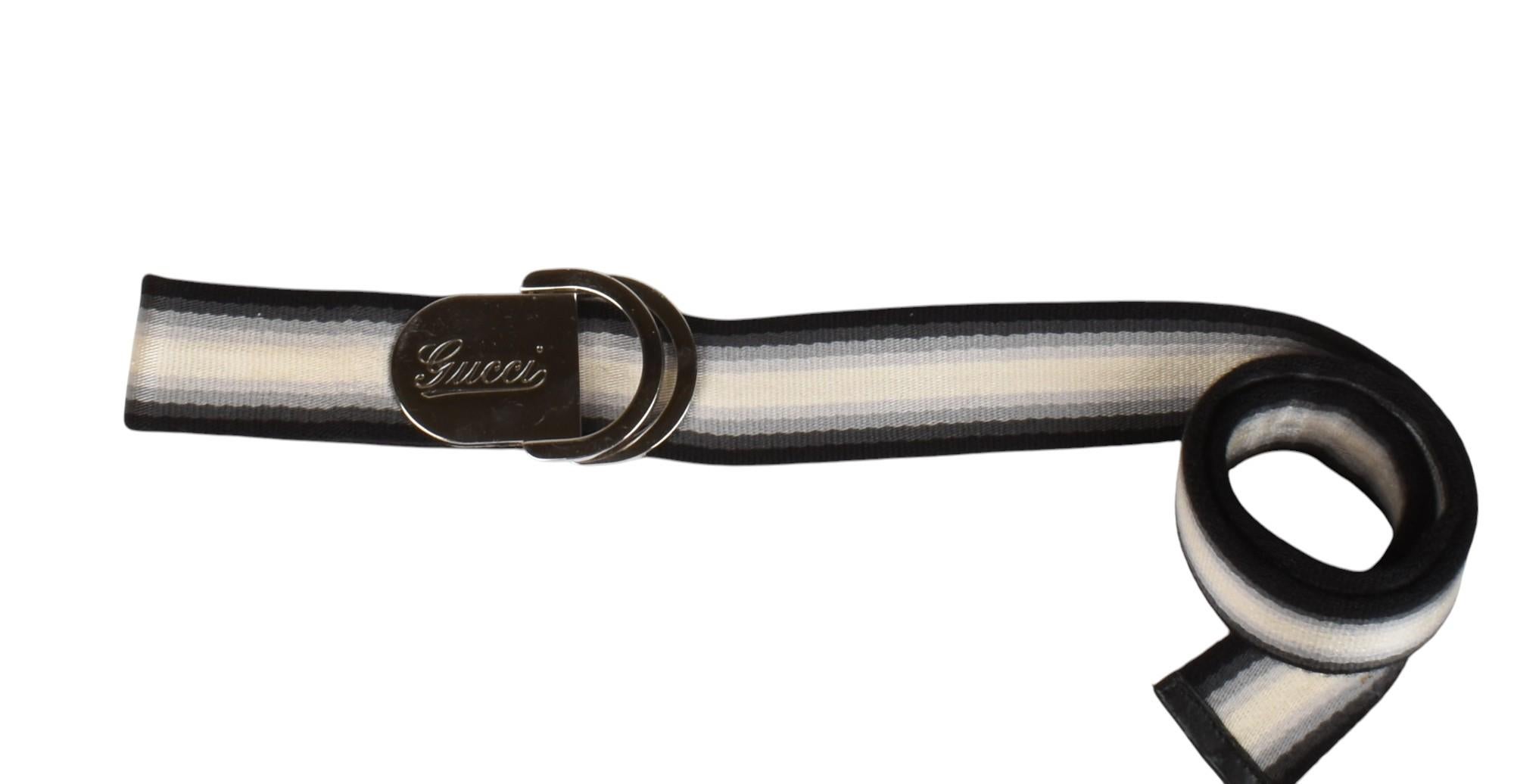 Check my other listings. Have many more designer clothes for sale. Open to any offers.
Item for sale is 100% genuine Gucci striped Men/Unisex Belt, KE5, S1413
Color: multi
(An actual color may a bit vary due to individual computer screen